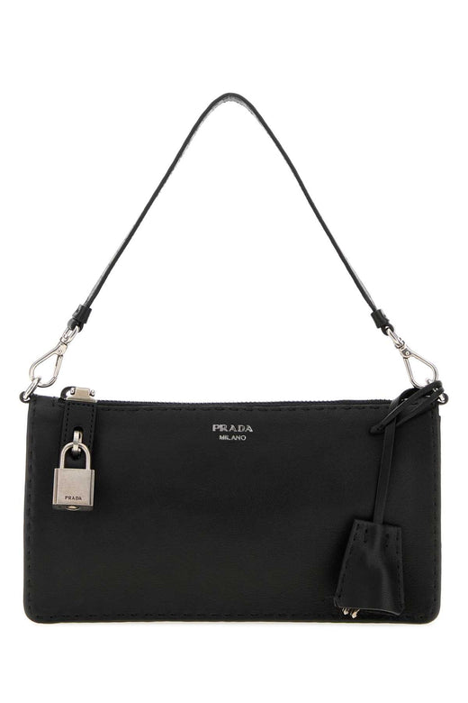 Prada Leather Shoulder Wallet — Black
