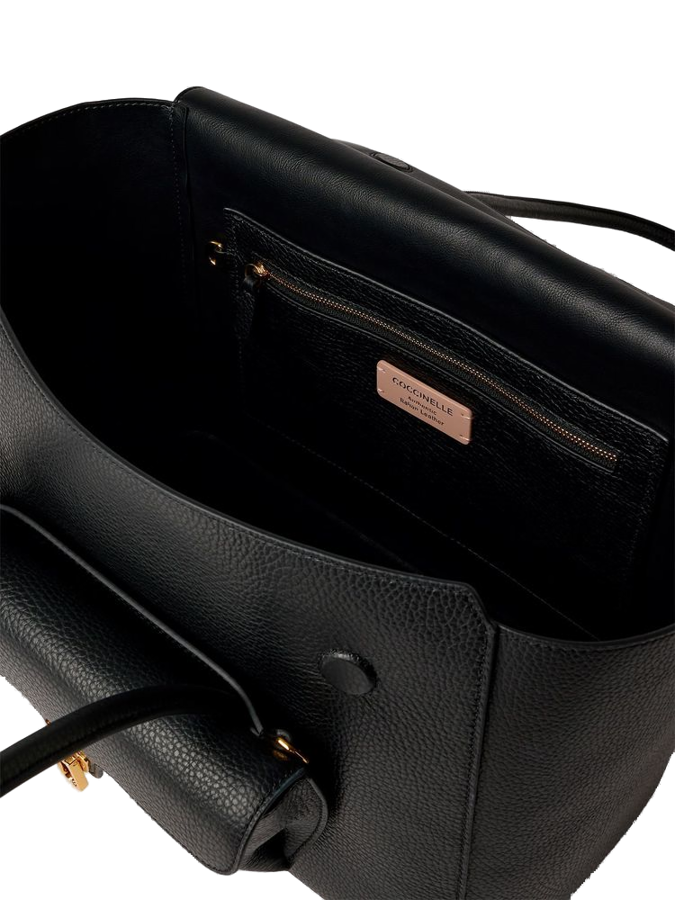 Coccinelle Top Handle Bag — Black Cowhide