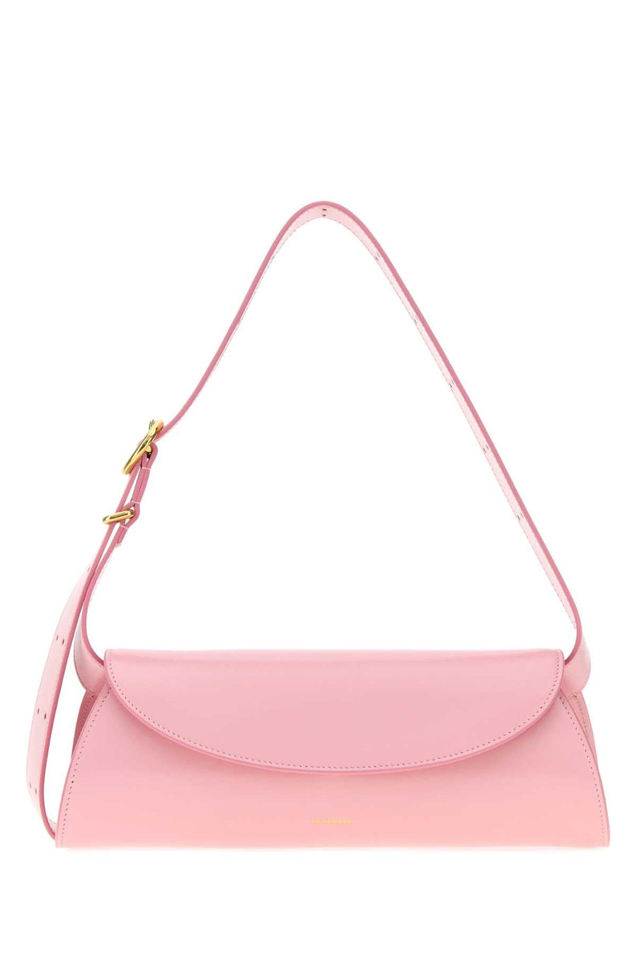 Jil Sander Curved Leather Shoulder Bag — Pink