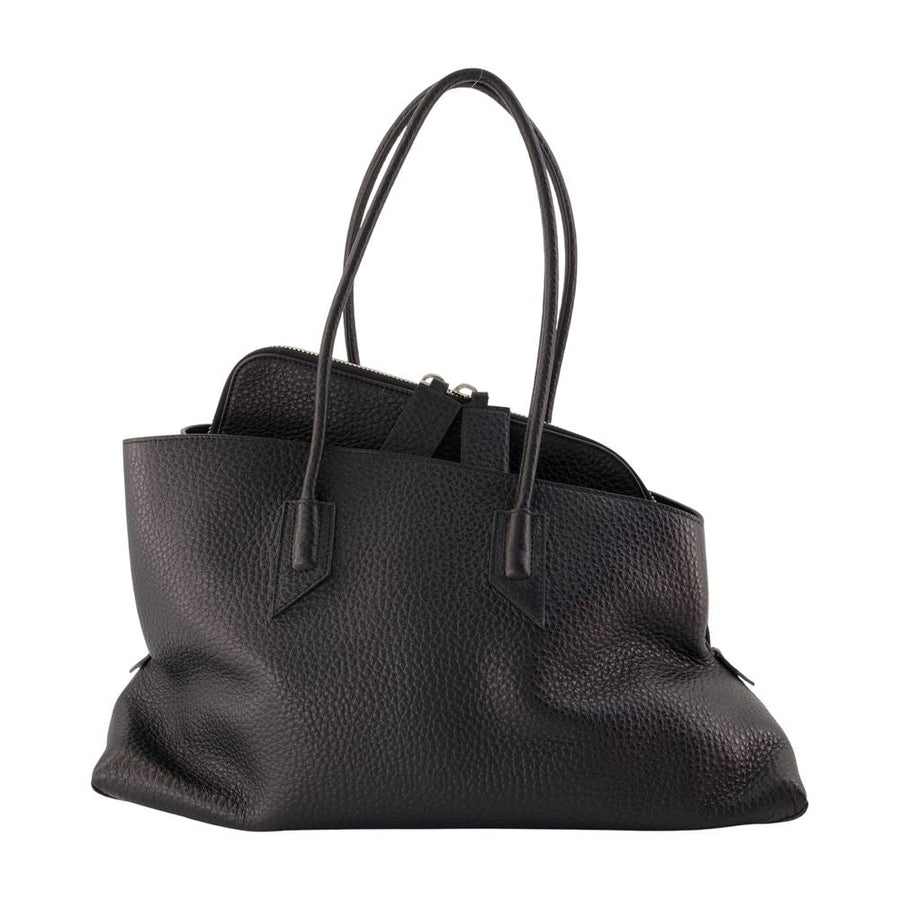 The Attico La Passeggiata Shoulder Bag — Black Calfskin