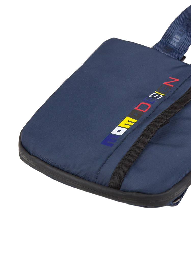 Momo Design Logo-Striped Nylon Shoulder Bag — Navy