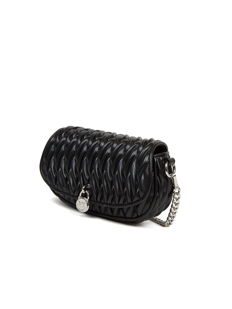 Michael Kors Quilted Pvc Crossbody Bag — Black Polyvinyl Chloride