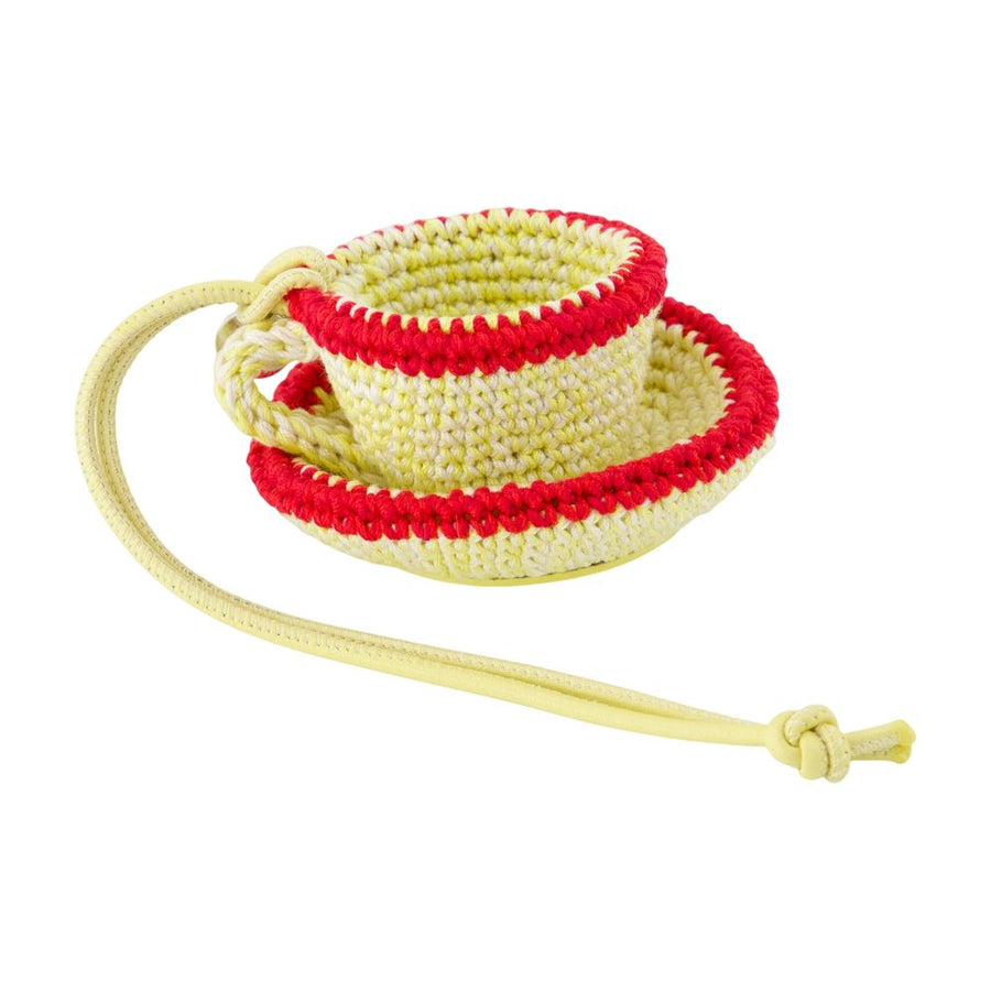 J.w. Anderson Crocheted Colorblock Cotton Hair Band — Yellow Bands