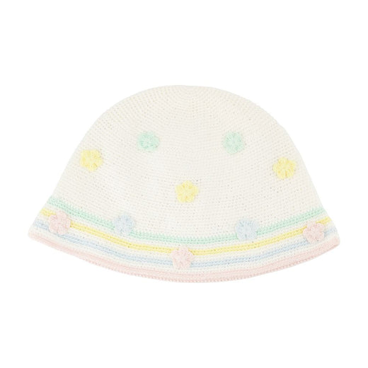 Casablanca A-Aw25-Hat-095-01 Kawaii Crochet Bucket Hat — White Cotton