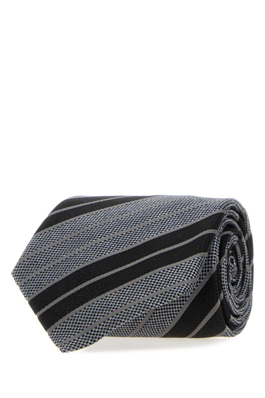 Saint Laurent Rayures Necktie — Gray Exterior: Silk Lining: Neckties