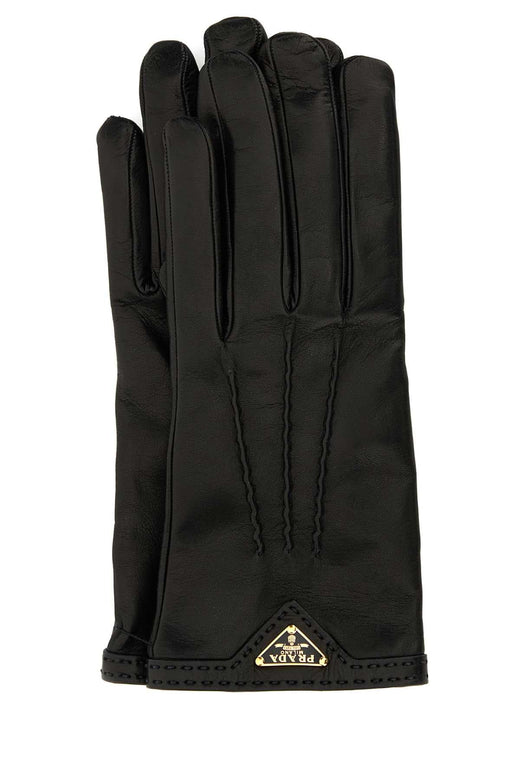 Prada Nappa Leather Gloves — Black Agnello