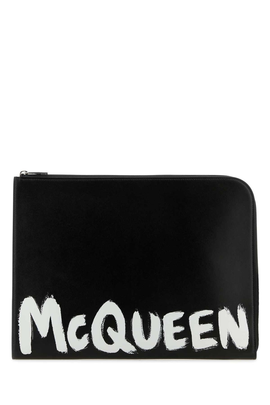 Alexander Mcqueen Logo-Print Leather Document Wallet — Black