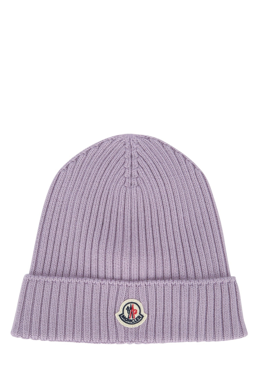 Moncler Jr Hat Ribbed Virgin Wool Beanie — Purple Base Fabric: Beanies