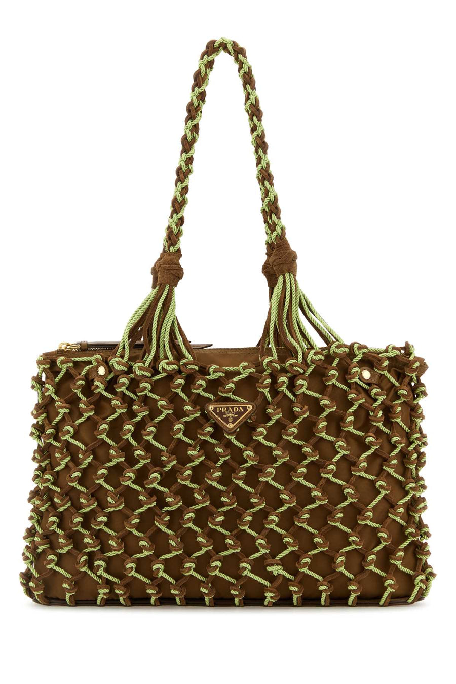 Prada Shoulder Bag — Brown Recycledpolyamide-calfleather