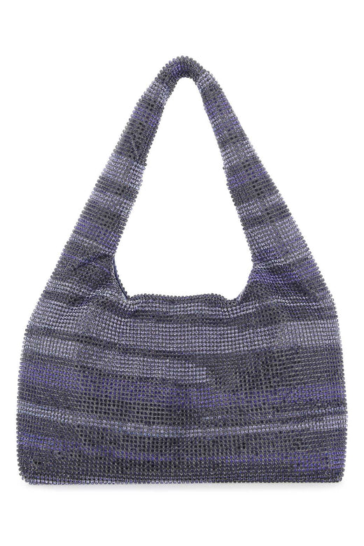 Kara Rhinestone-Embellished Shoulder Bag — Purple
