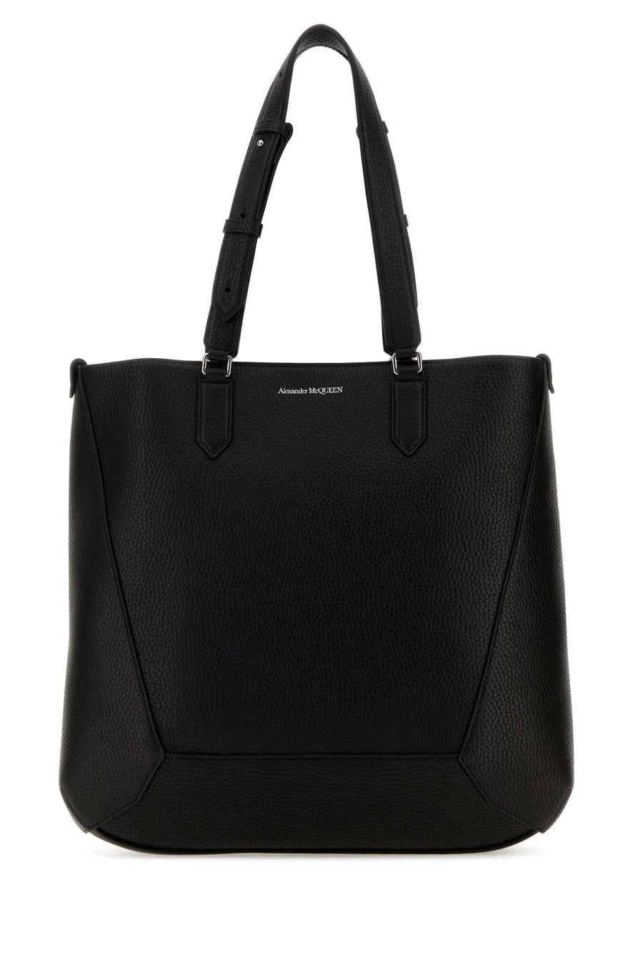 Alexander Mcqueen Pebbled Calf Leather Tote Bag — Black