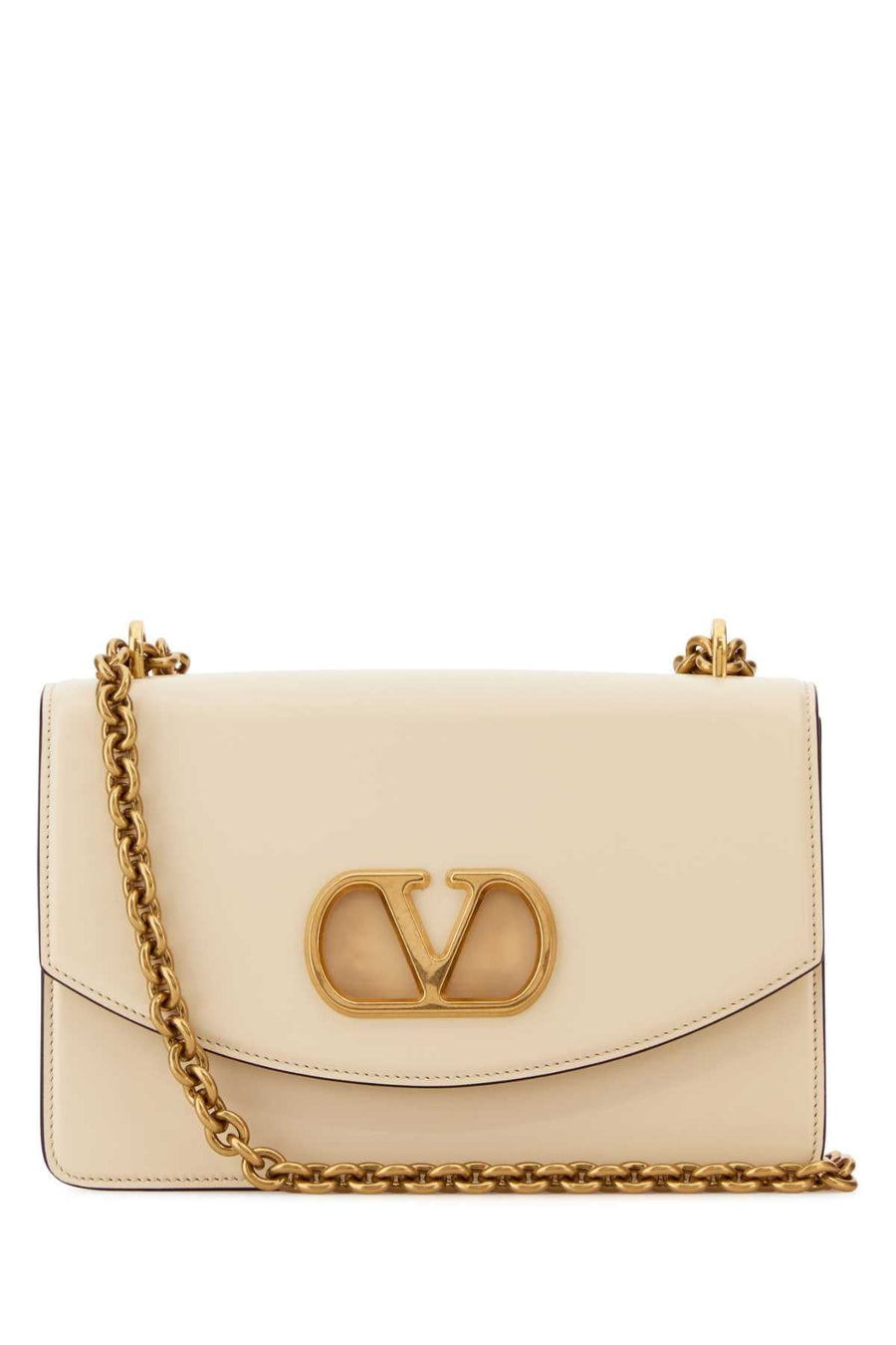 Valentino Garavani Vain Shoulder Bag — Beige Calf Leather - Bos Taurus