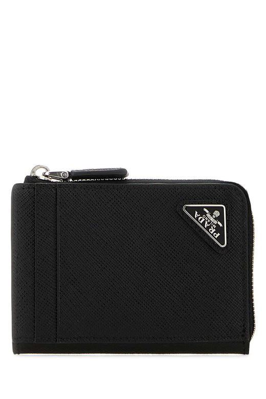 Prada Saffiano Leather Card Wallet — Black