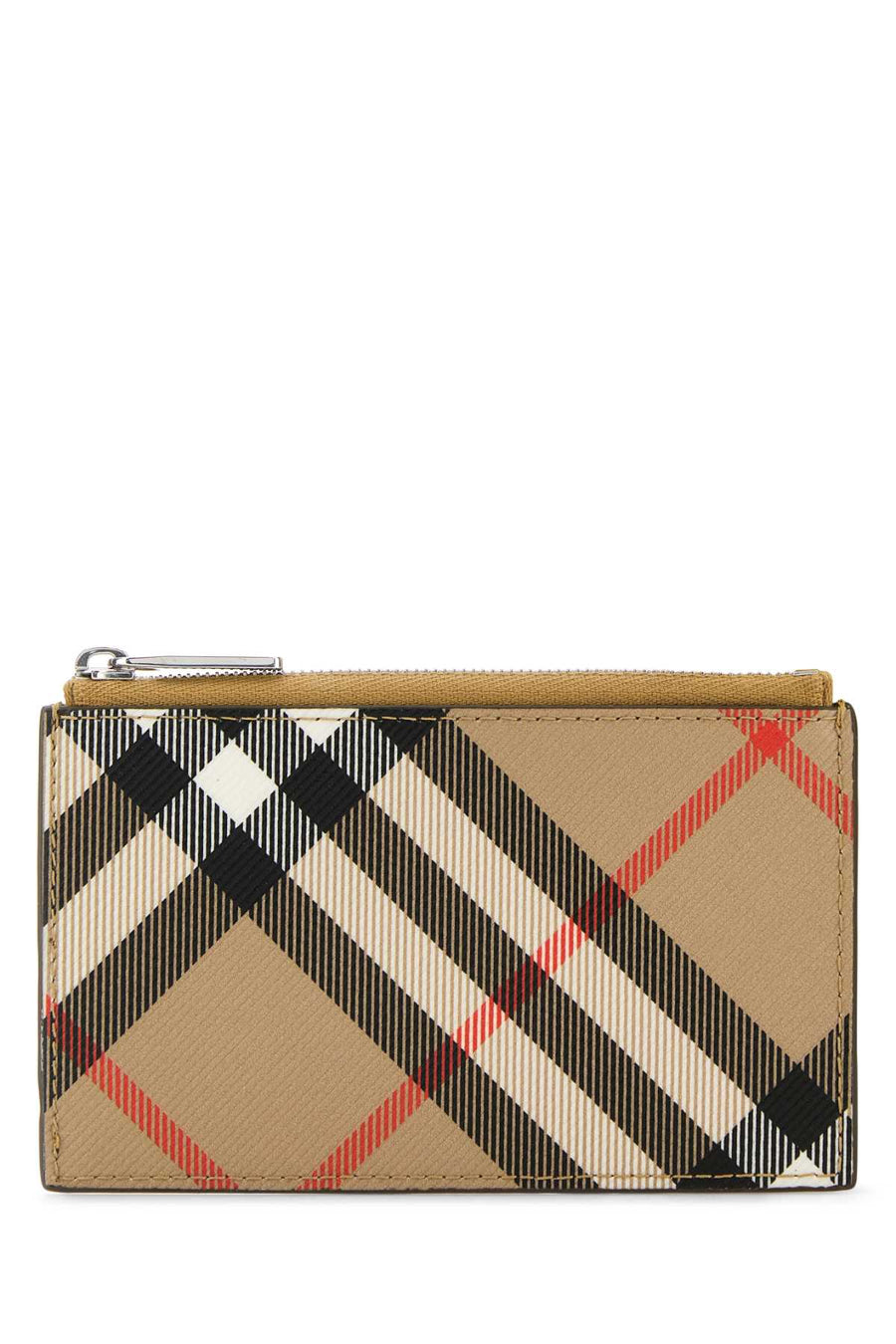 Burberry Check Canvas Card Case — Beige Wallet