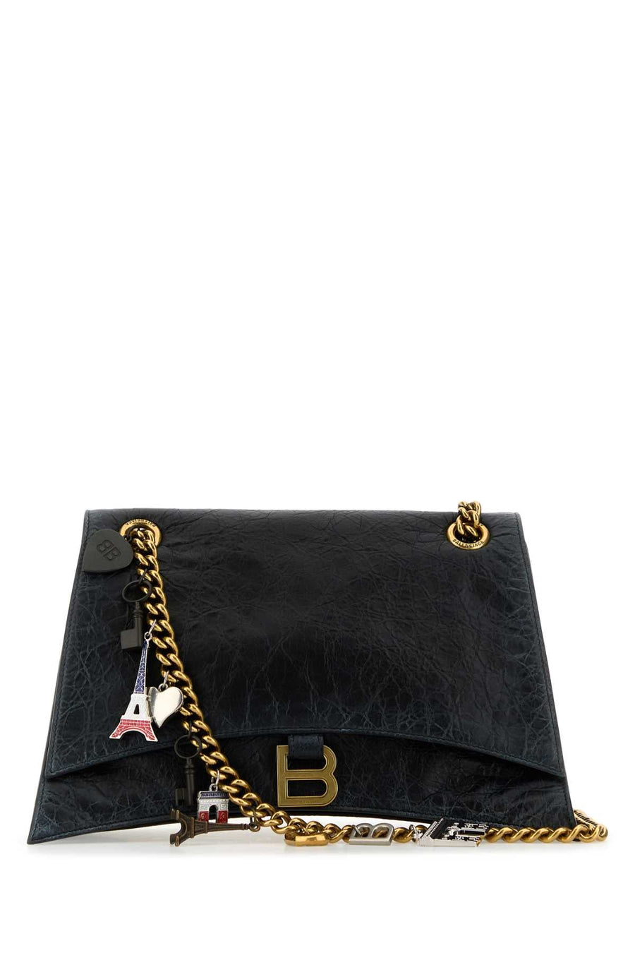 Balenciaga Crush Chain Shoulder Bag — Black
