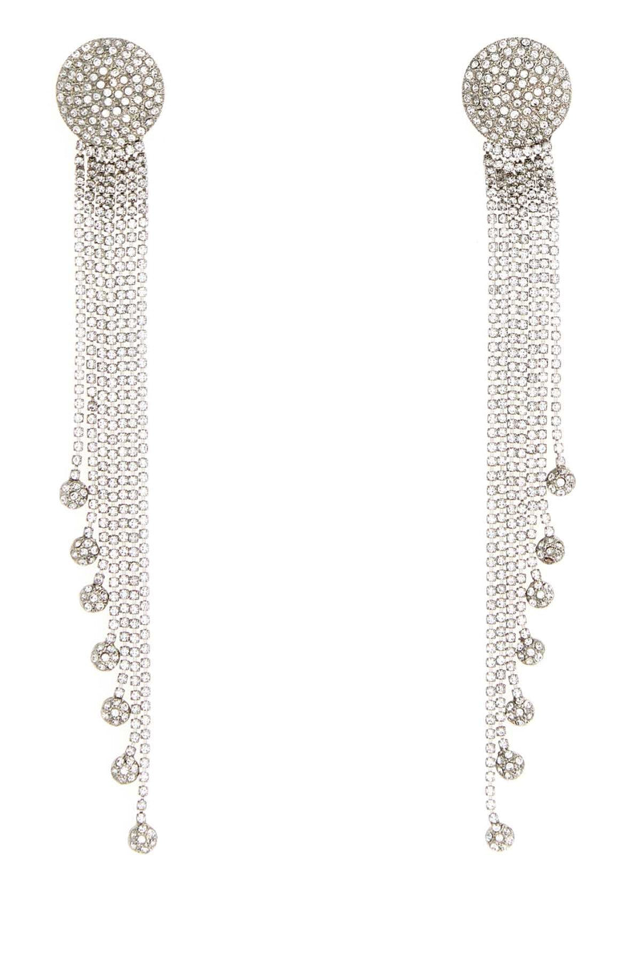 Alessandra Rich Fringes Earrings — Silver
