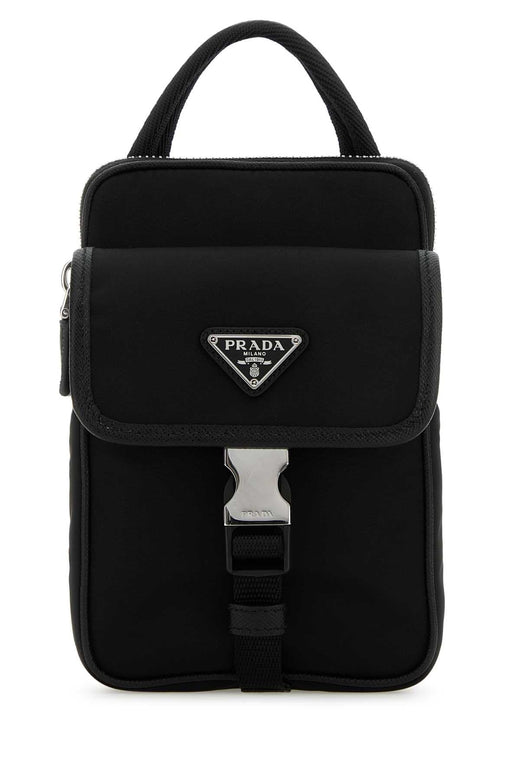 Prada Re-Nylon Phone Case Wallet — Black Poliammidericiclata-vitello