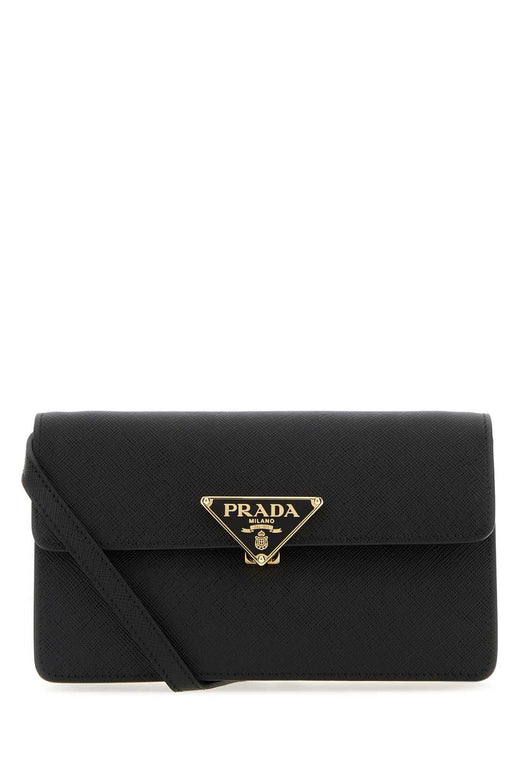 Prada Saffiano Leather Crossbody Bag — Black Vitello