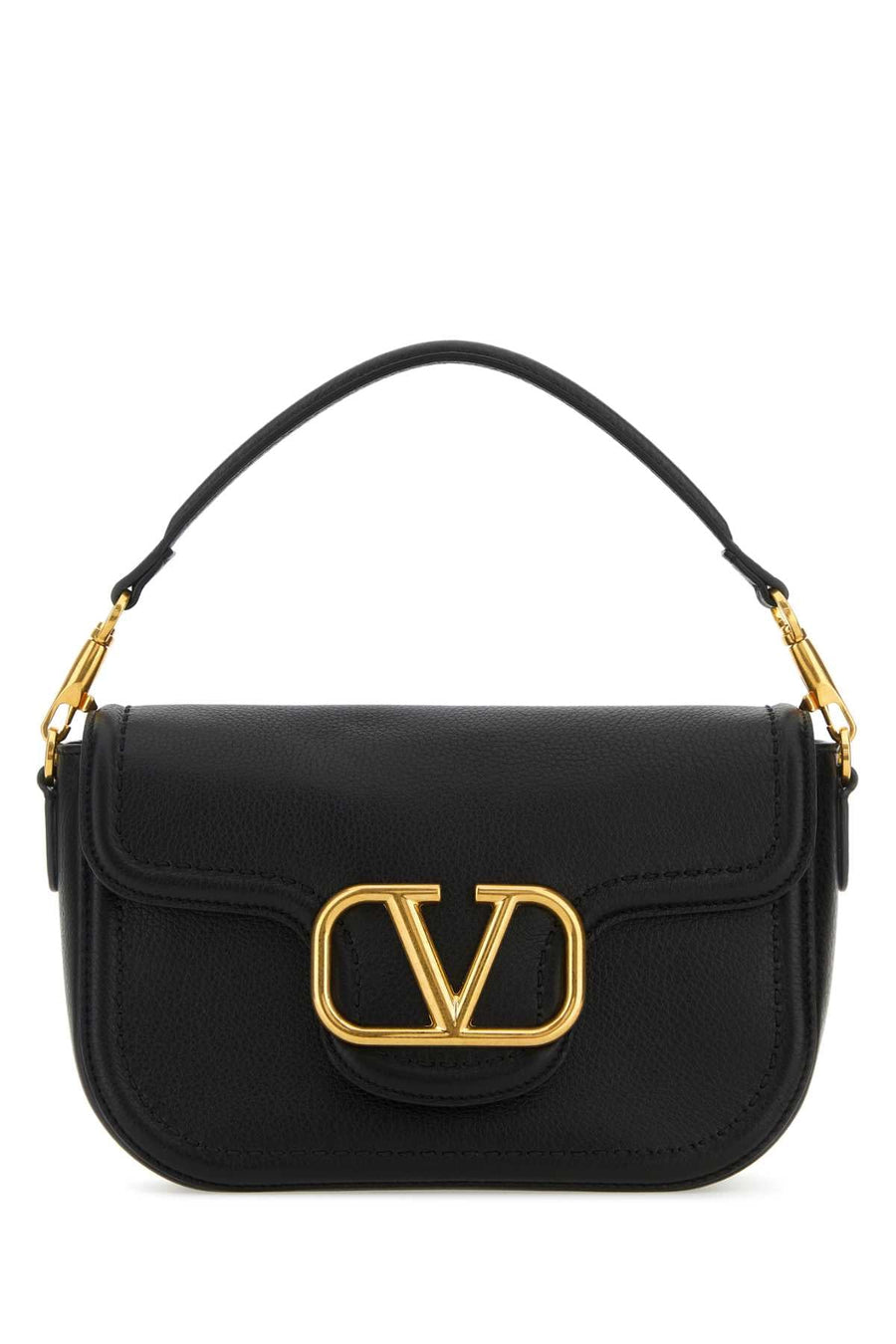 Valentino Garavani Shoulder Bag — Black Calf Leather - Bos Taurus
