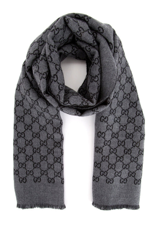 Gucci Foulard Scarf — Gray Wool Fabric Scarfs