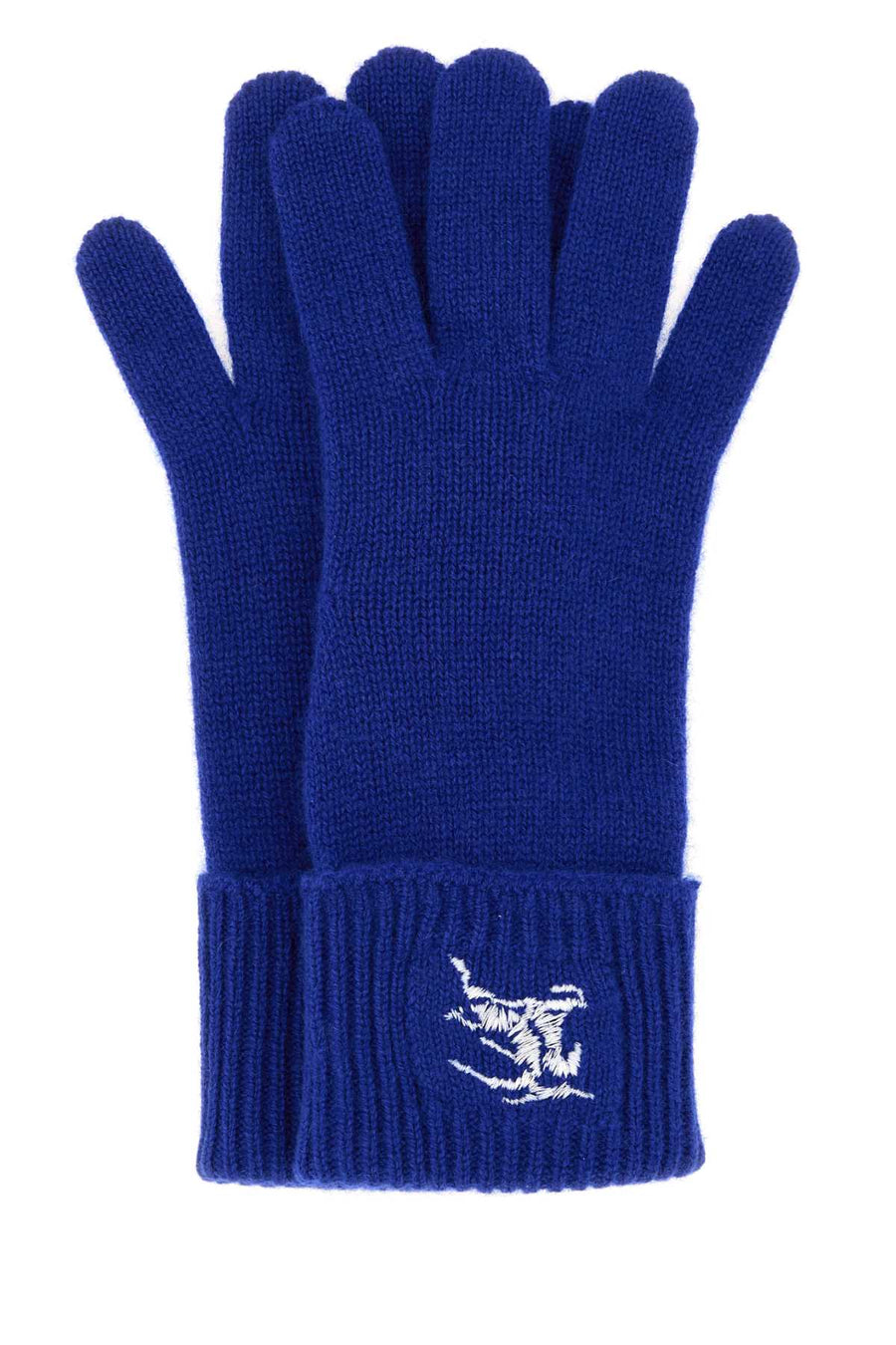 Burberry Cashmere Blend Gloves — Blue Exterior: Nylon