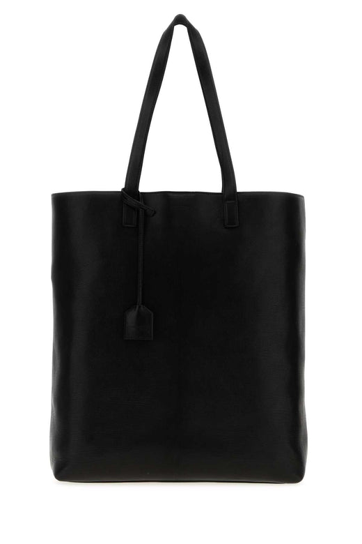 Saint Laurent Leather Tote Bag — Black