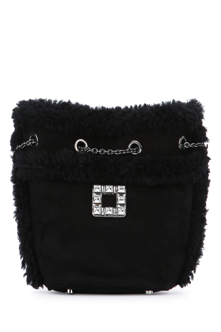 Roger Vivier Crystal-Embellished Quilted Backpack — Black