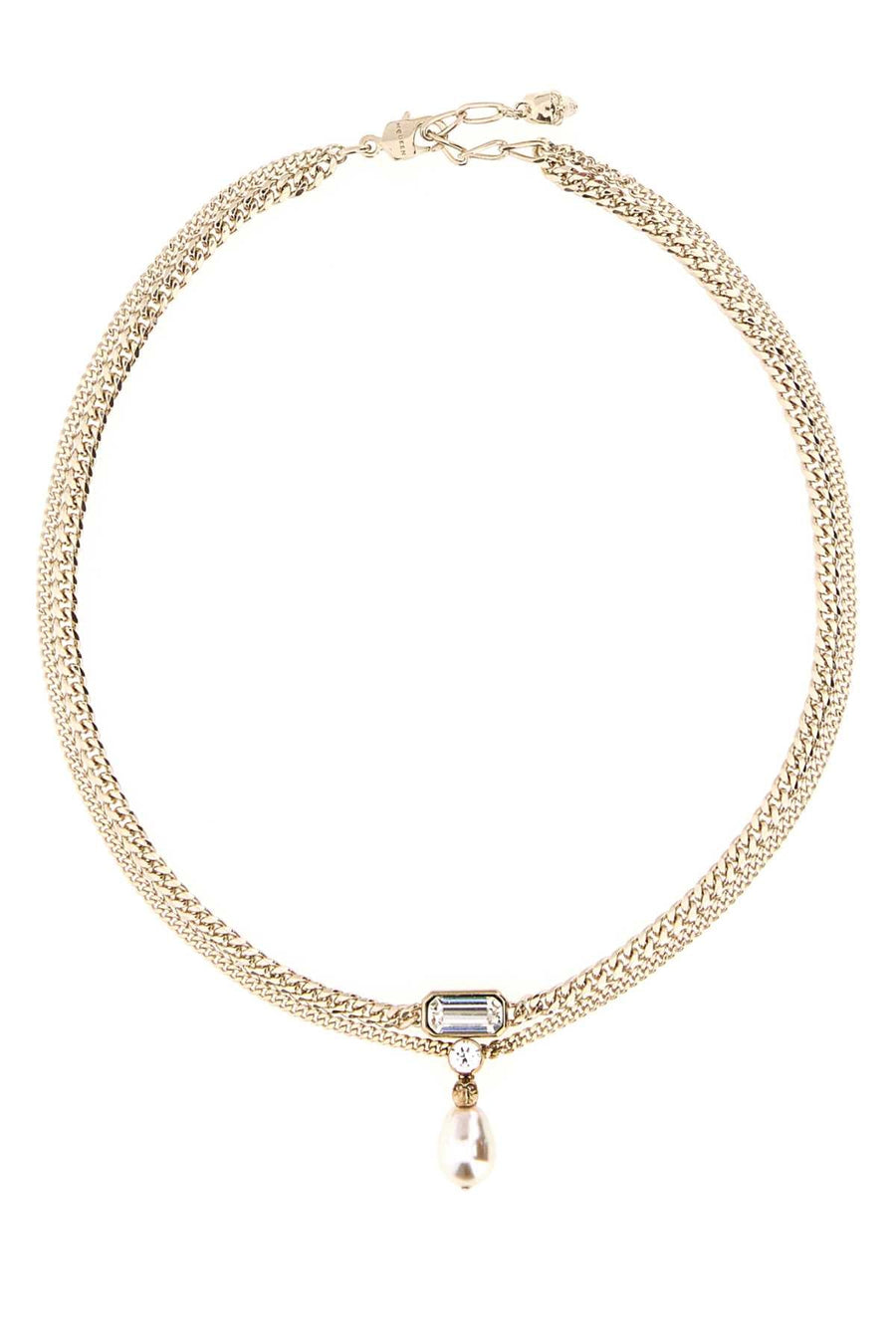 Alexander Mcqueen Crystal Necklace — Gold Necklaces