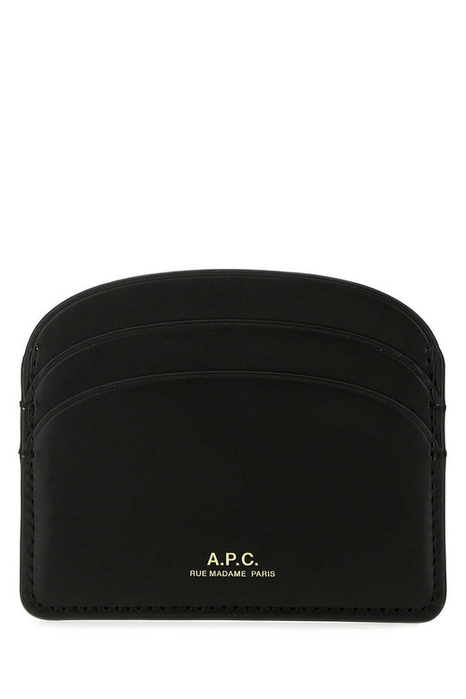 A.p.c. Leather Card Case — Black Vache Cases