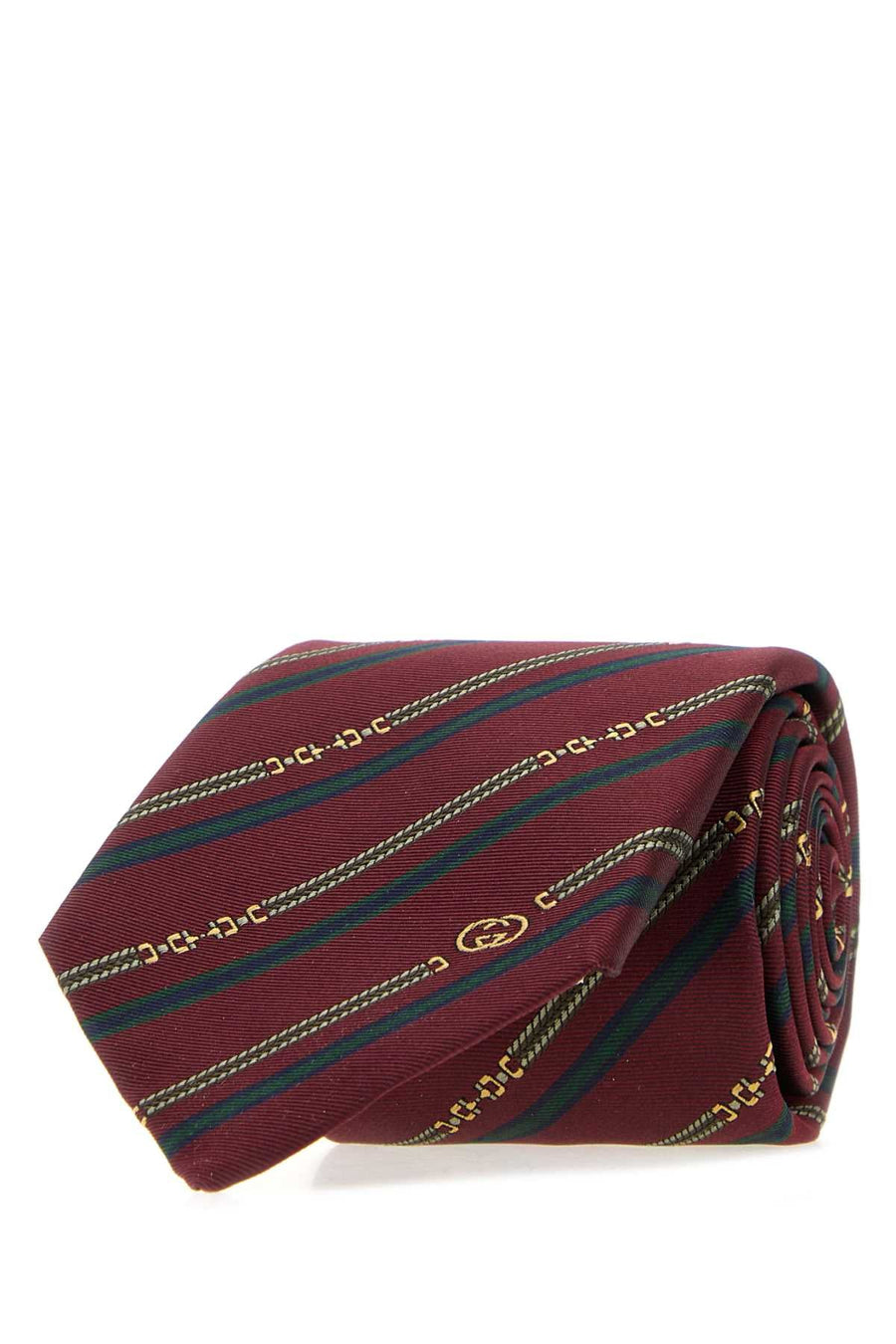 Gucci Vintage Necktie — Burgundy Silk Fabric Neckties
