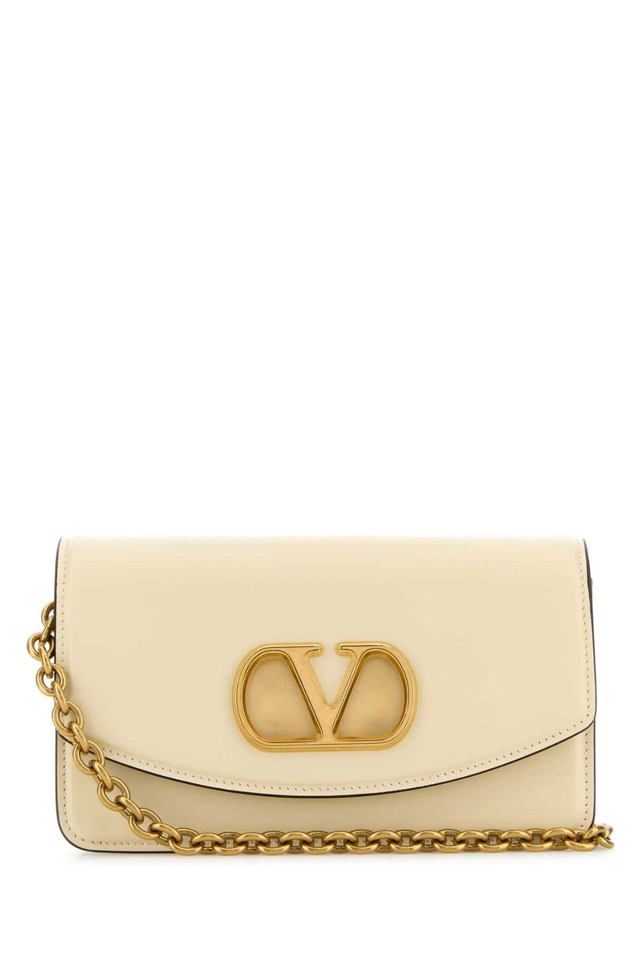 Valentino Garavani Clutch Shoulder Bag — Beige Calf Leather - Bos Taurus