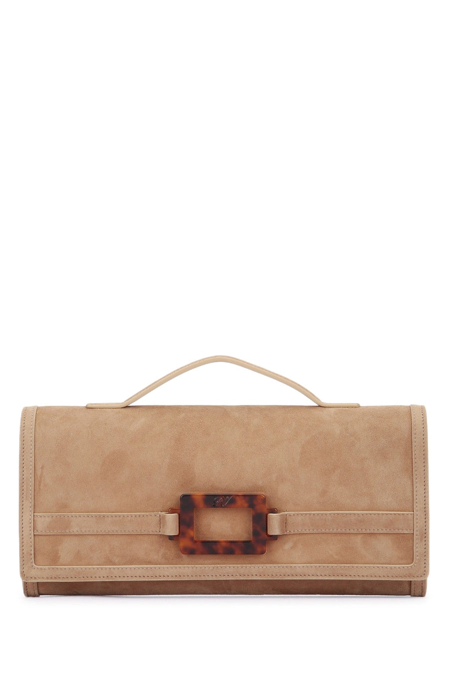 Roger Vivier Clutch — Beige Suede