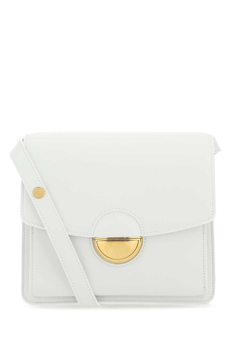 Proenza Schouler Curved Metal Closure Shoulder Bag — White