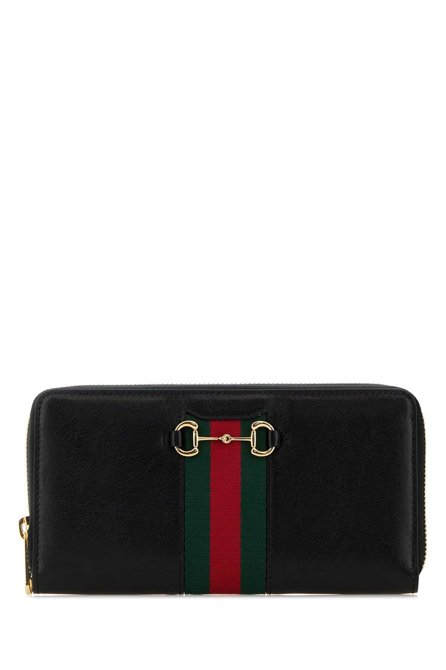 Gucci Horsebit-Trimmed Calf Skin Wallet — Black