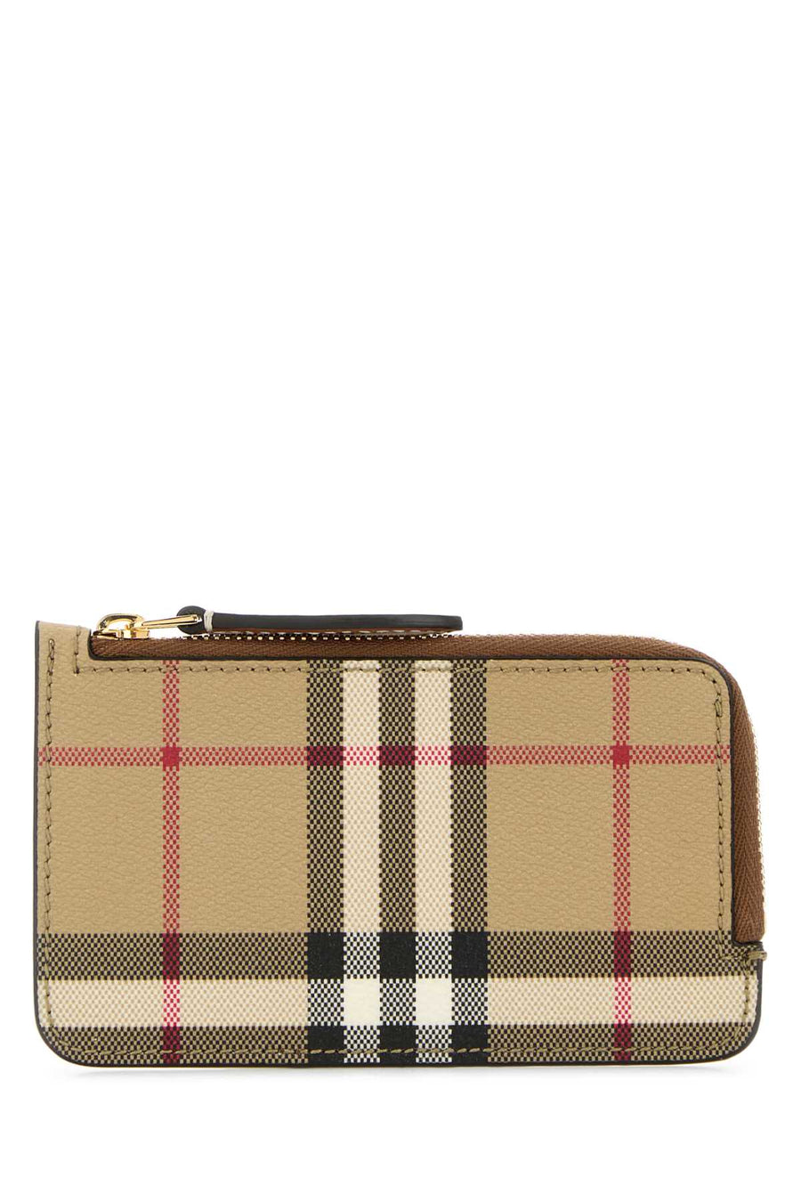 Burberry Somerset Card Case — Beige Polyurethane Polyester Cotton Wallet