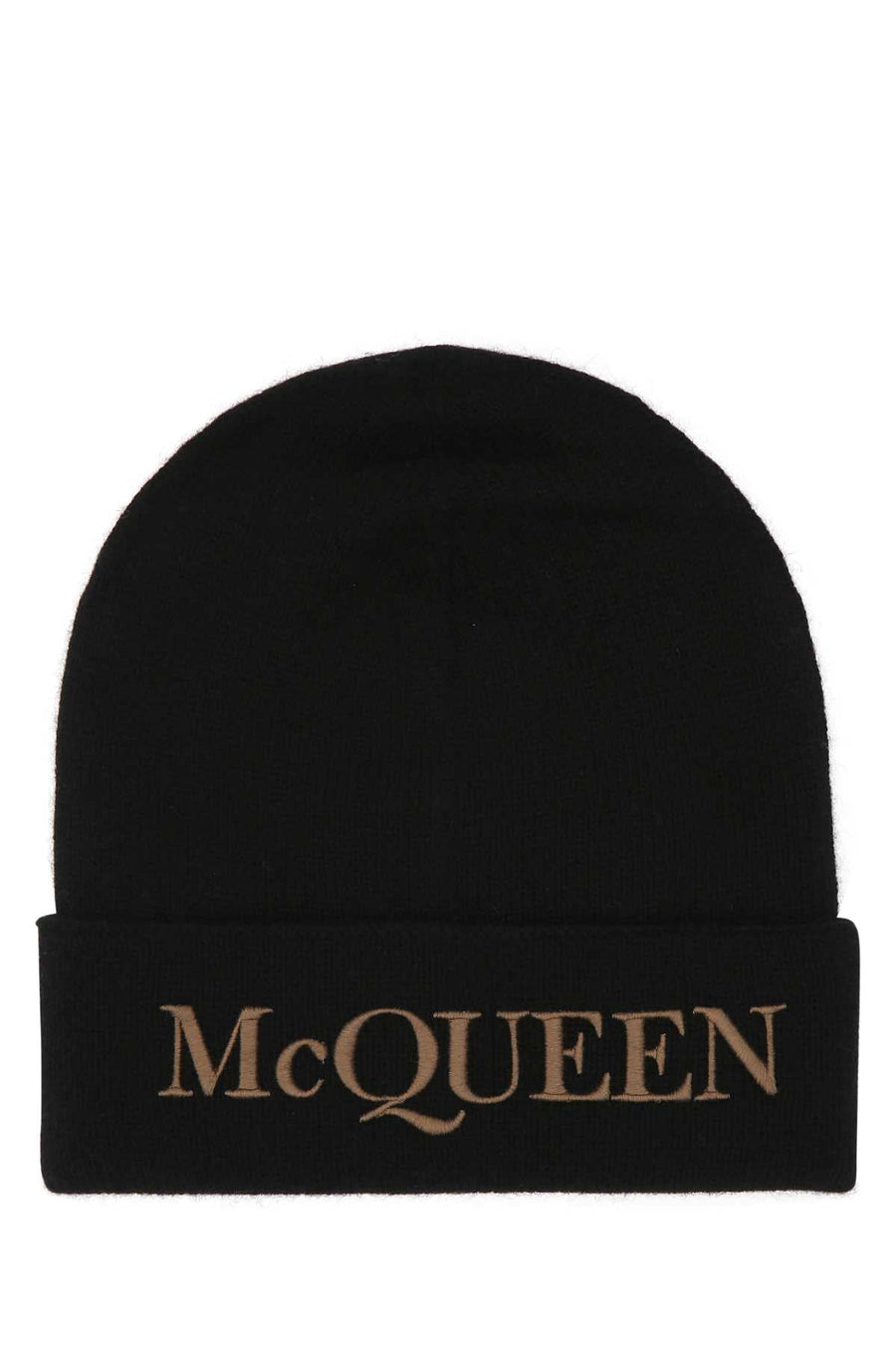 Alexander Mcqueen Cuffia Cashmere Beanie — Black Exterior: Beanies