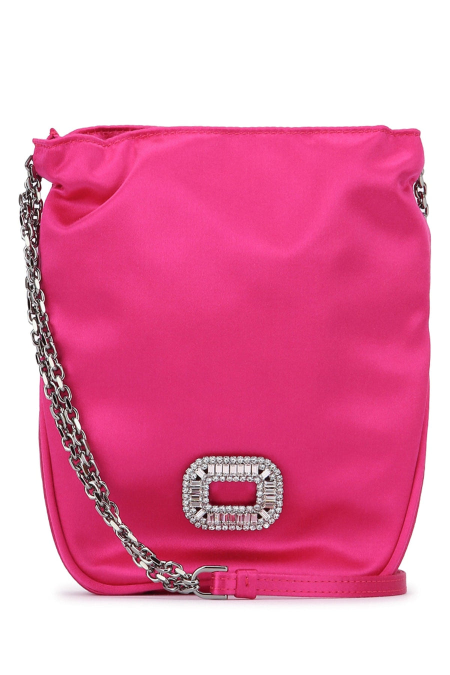 Roger Vivier Pilgrim Pocket Mini Bag — Pink Satin