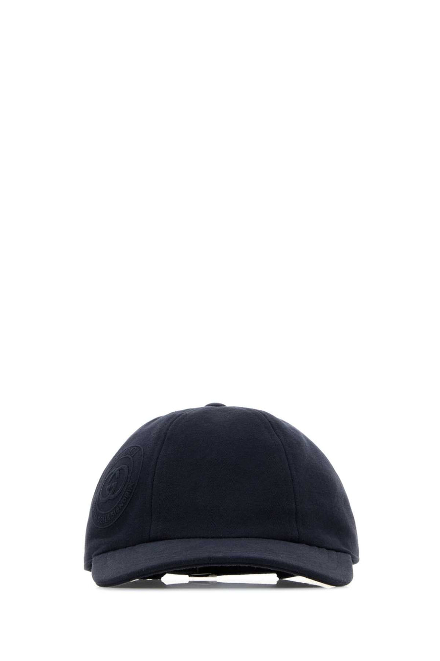 Gucci Hat Logo-Embroidered Cotton Baseball Cap — Navy Cotton-polyester Caps