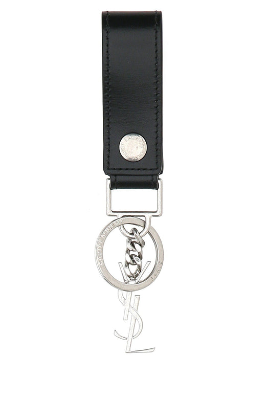 Saint Laurent Mono Key Case — Black Leather Keychains