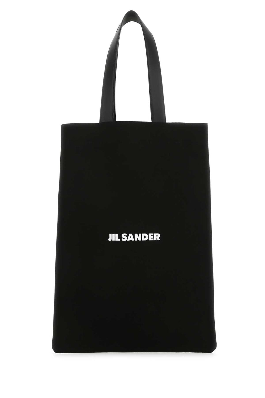 Jil Sander Tote Bag — Black Exterior: Cotton Linen Calf