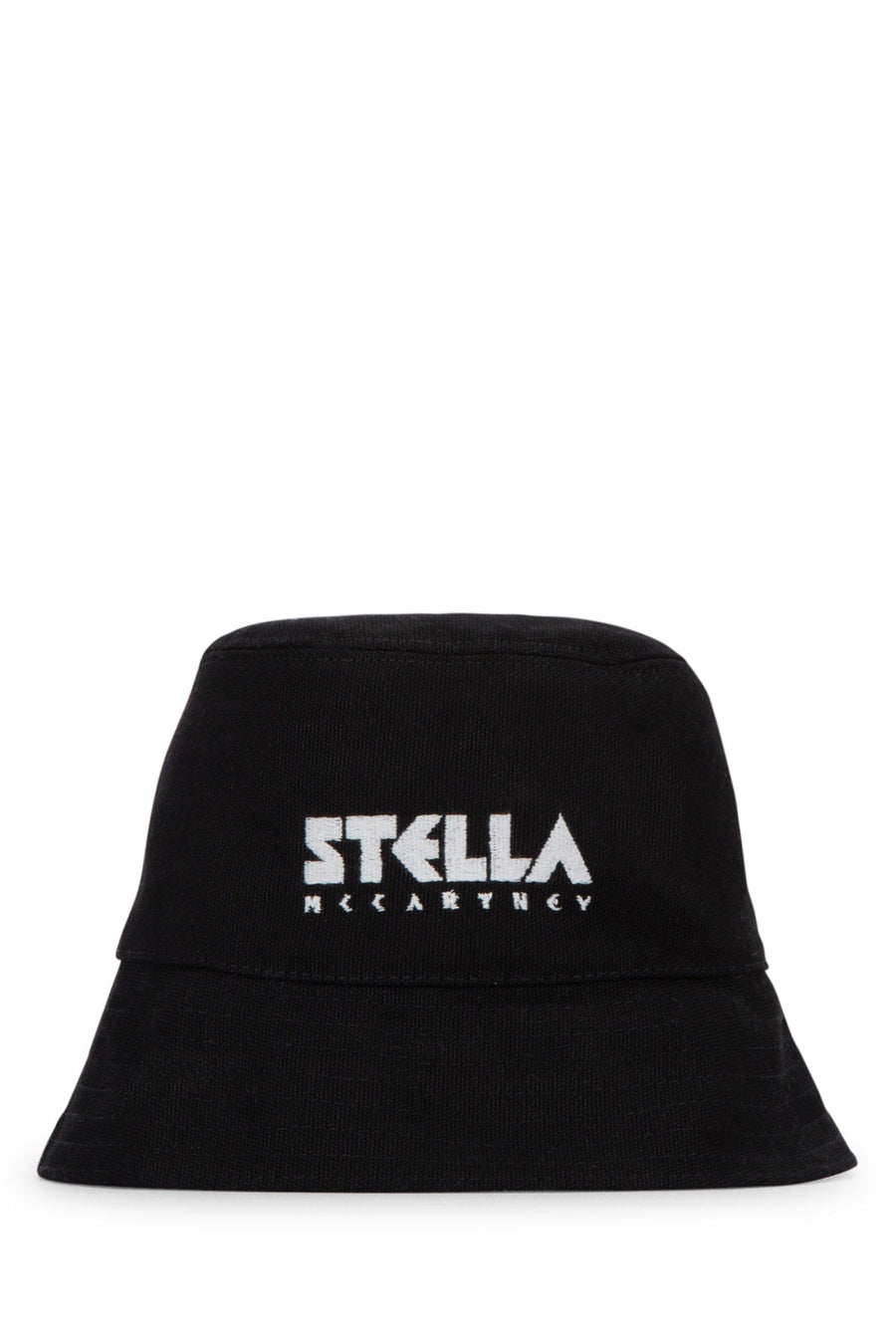 Stella Mccartney Logo-Embroidered Bucket Hat — Black Cotton Blend