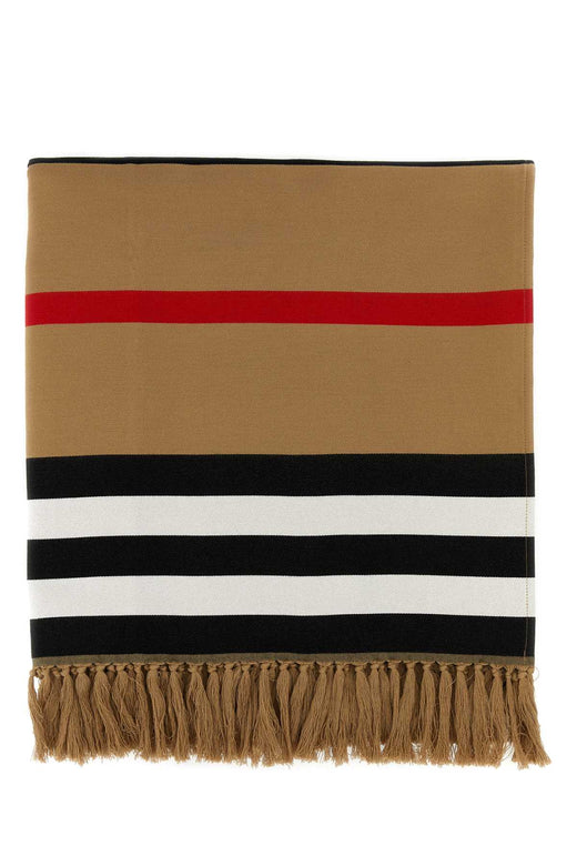 Burberry Striped Cotton Scarf — Beige Exterior: Organic Scarfs