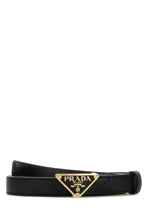 Prada Milano Belt — Black Vitello