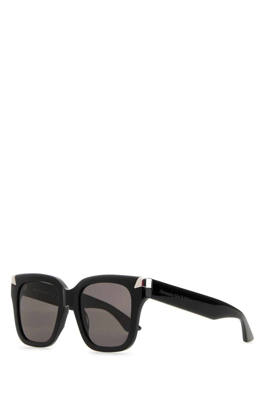 Alexander Mcqueen Am0440s Punk Rivet Acetate Sunglasses — Black Exterior