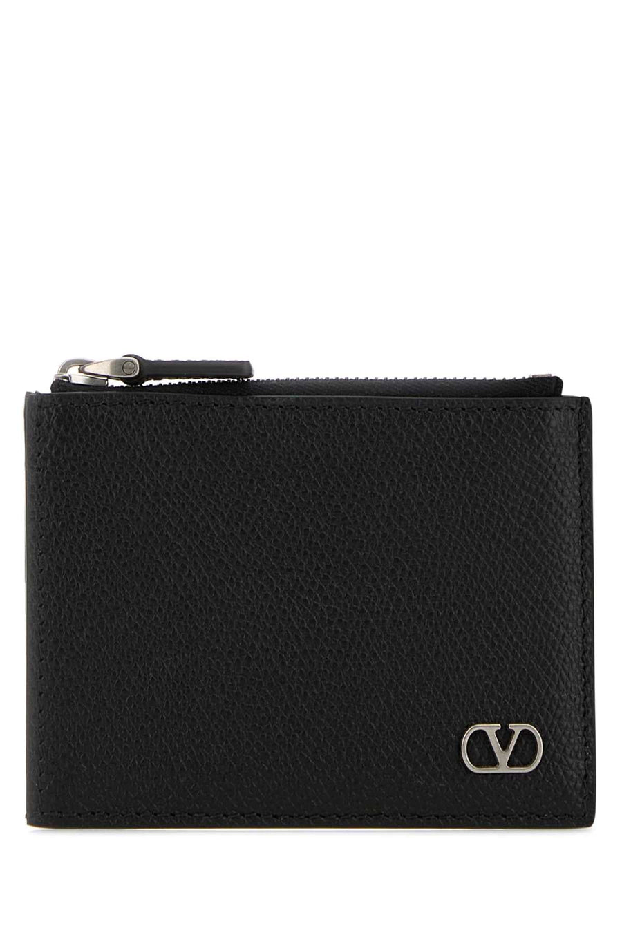 Valentino Garavani Calf Leather Coin Purse — Black - Bos Taurus Wallet