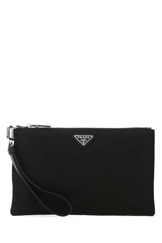 Prada Re-Nylon Clutch — Black Poliammidericiclata-vitello Wallet