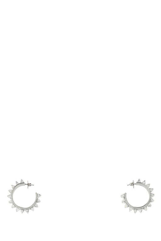 Amina Muaddi Big Karma Earrings — Silver
