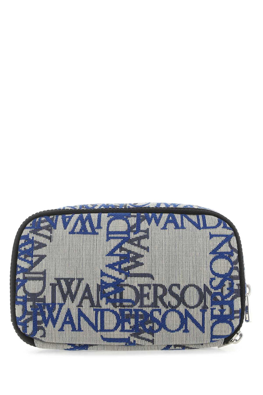 Jw Anderson Embroidered Fabric Travel Wallet — Blue Exterior