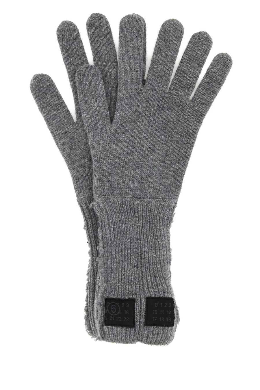 Mm6 Maison Margiela Wool Blend Gloves — Gray Exterior: Nylon