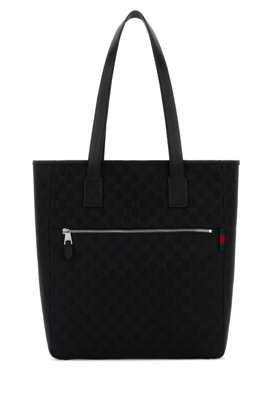 Gucci Gg-Jacquard Fabric Tote Bag — Black